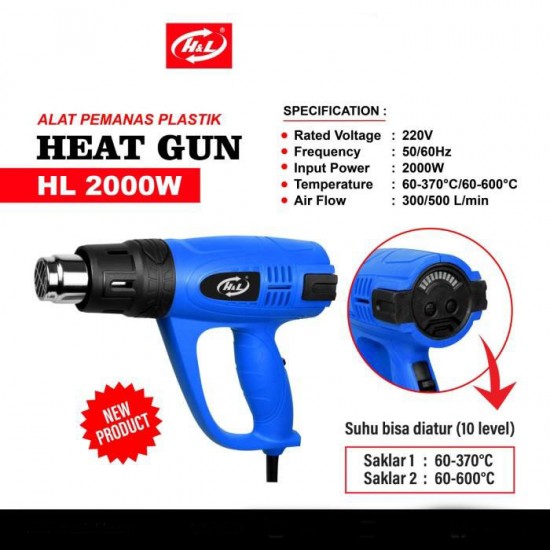 HL Heat Gun 2000W Alat Pemanas Plastik HL Heat Gun 2000W Alat Pemanas Plastik