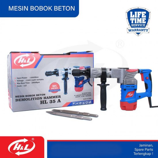 HL 35A Mesin Bobok Beton Demolition Hammer 1600 Watt HL 35A Mesin Bobok Beton Demolition Hammer 1600 Watt