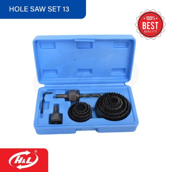 HL Hole Saw Set Kit 13 Pcs Holesaw Pelubang Kayu HL Hole Saw Set Kit 13 Pcs Holesaw Pelubang Kayu
