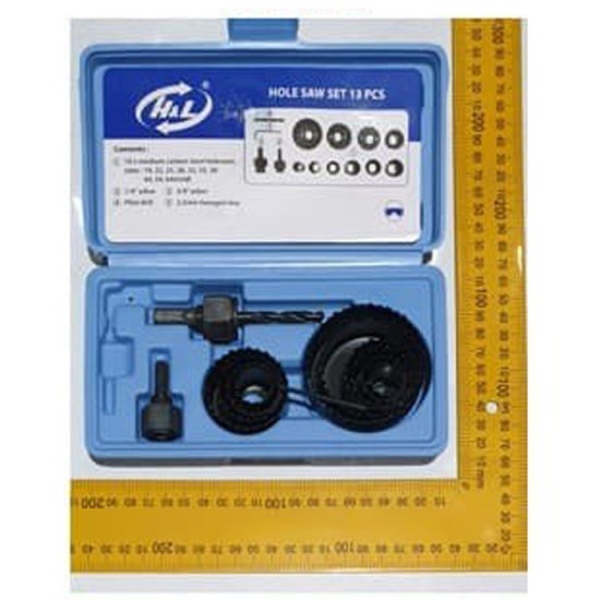 HL Hole Saw Set Kit 13 Pcs Holesaw Pelubang Kayu HL Hole Saw Set Kit 13 Pcs Holesaw Pelubang Kayu