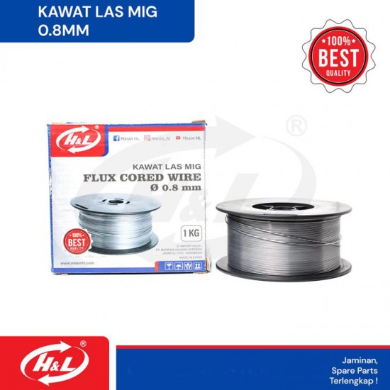 HL Kawat Las Flux Core 0.8mm 1mm 1 Kg mesin MIG