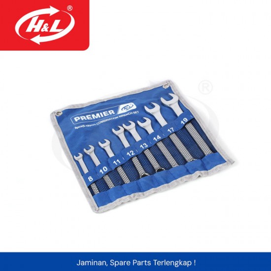 HL Premier Combination Wrench Set Kunci Ring Pas Kombinasi 8 Pcs 8-19mm HL Premier Combination Wrench Set Kunci Ring Pas Kombinasi 8 Pcs 8-19mm