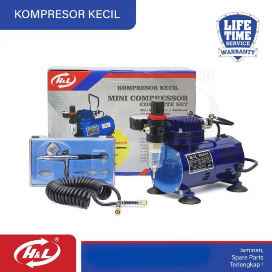 HL Mini Kompressor Complete Set Air Brush 90 Watt Kompresor Kecil
