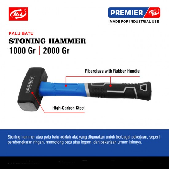 HL Premier Palu Batu Stoning Hammer 1000G 2000G HL Premier Palu Batu Stoning Hammer 1000G 2000G