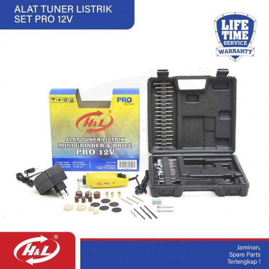 HL Pro 180B Alat Tuner Listrik 12V Mini Die Grinder Drill Set