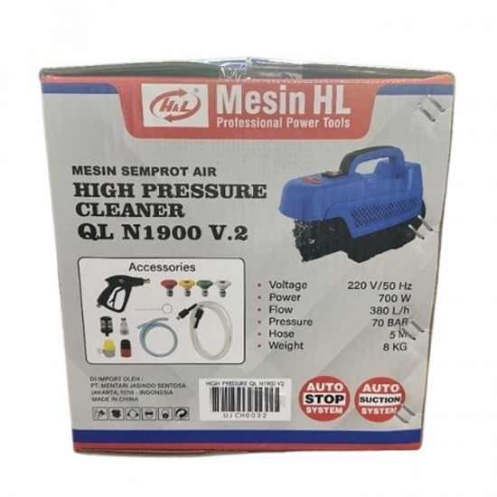 HL QL-1900 N1900 V.2 High Pressure Jet Cleaner Mesin Semprot Air Cuci Steam HL QL-1900 N1900 V.2 High Pressure Jet Cleaner Mesin Semprot Air Cuci Steam