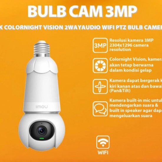 Imou Bulb Cam 3MP Smart Wireless Security Camera Bohlam Lampu E27 Imou Bulb Cam 3MP Smart Wireless Security Camera Bohlam Lampu E27