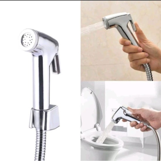 Jet Shower Kloset Toilet set 3Pcs Selang Flexible Bidet Chrome Jet Shower Kloset Toilet set 3Pcs Selang Flexible Bidet Chrome