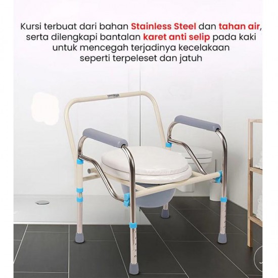 Kursi Pispot BAB Lipat Bangku Toilet Ember Commode Chair Kursi Pispot BAB Lipat Bangku Toilet Ember Commode Chair