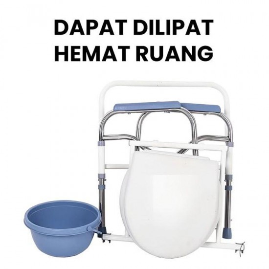 Kursi Pispot BAB Lipat Bangku Toilet Ember Commode Chair Kursi Pispot BAB Lipat Bangku Toilet Ember Commode Chair