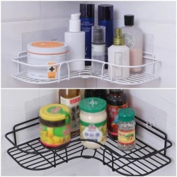 Rak Dinding Sudut Besi Tempel Kamar Mandi Dapur