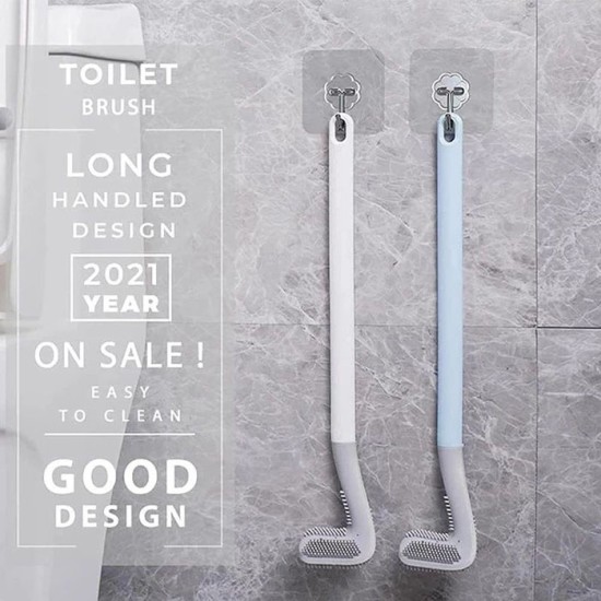 Sikat Kloset Model Golf Gagang Lengkung Silikon Toilet WC Sikat Kloset Model Golf Gagang Lengkung Silikon Toilet WC