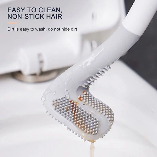 Sikat Kloset Model Golf Gagang Lengkung Silikon Toilet WC Sikat Kloset Model Golf Gagang Lengkung Silikon Toilet WC