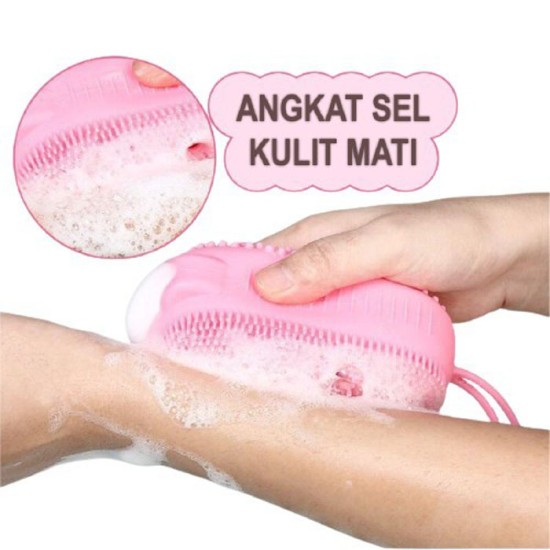 Sikat Mandi Spons Silikon Sabun Cair dan Batang Bath Brush Sikat Mandi Spons Silikon Sabun Cair dan Batang Bath Brush