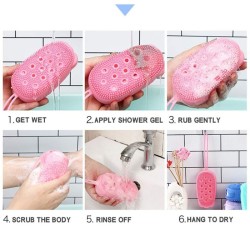 Sikat Mandi Spons Silikon Sabun Cair dan Batang Bath Brush 