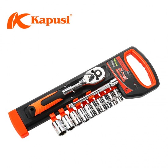 Kapusi K-9818 Kunci Sok 12 Pcs Shock Wrench CR-V 1/4 Inch Kapusi K-9818 Kunci Sok 12 Pcs Shock Wrench CR-V 1/4 Inch