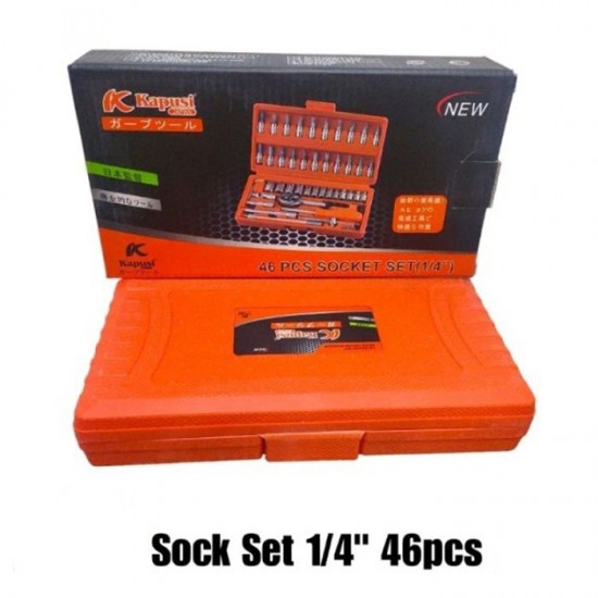 Kapusi K-9819 Kunci Sok 46 Pcs Shock Set 1/4 Inch Kapusi K-9819 Kunci Sok 46 Pcs Shock Set 1/4 Inch