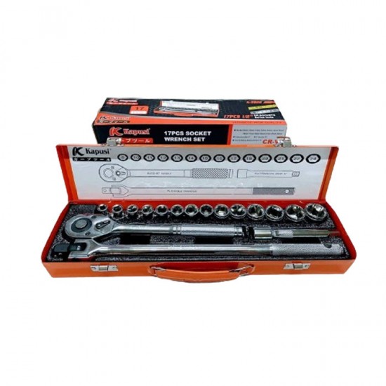 Kapusi K-9822 Kunci Sok 17 Pcs Shock Socket Wrench Set 1/2 Inch Kapusi K-9822 Kunci Sok 17 Pcs Shock Socket Wrench Set 1/2 Inch