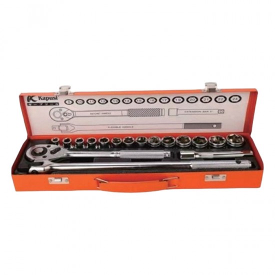 Kapusi K-9822 Kunci Sok 17 Pcs Shock Socket Wrench Set 1/2 Inch Kapusi K-9822 Kunci Sok 17 Pcs Shock Socket Wrench Set 1/2 Inch