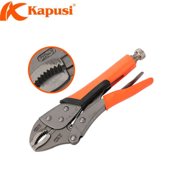 Kapusi K-8258 Tang Buaya 10 Inch Gagang Karet CRV Locking Plier Kapusi K-8258 Tang Buaya 10 Inch Gagang Karet CRV Locking Plier