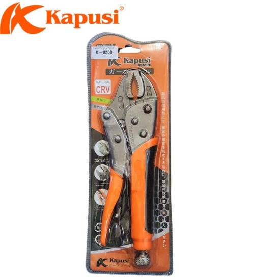 Kapusi K-8258 Tang Buaya 10 Inch Gagang Karet CRV Locking Plier Kapusi K-8258 Tang Buaya 10 Inch Gagang Karet CRV Locking Plier