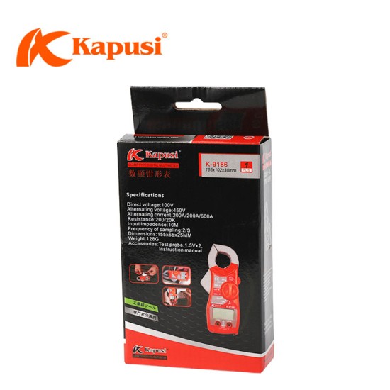 Kapusi K-9186 Tang Ampere Kecil Digital Clamp Multimeter Kapusi K-9186 Tang Ampere Kecil Digital Clamp Multimeter