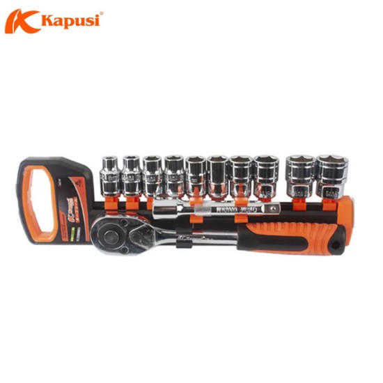 Kapusi K-9811 Socket Set 12 Pcs 0.5 Inch Kunci Sok Shock Chrome Vanadium Kapusi K-9811 Socket Set 12 Pcs 0.5 Inch Kunci Sok Shock Chrome Vanadium