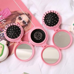 Sisir Kaca Lipat Cermin Bulat Mini Portable Sisir Kaca Lipat Cermin Bulat Mini Portable