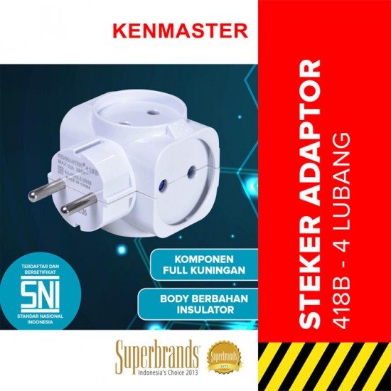 Kenmaster 418B Steker 4 Colokan Plug Adaptor