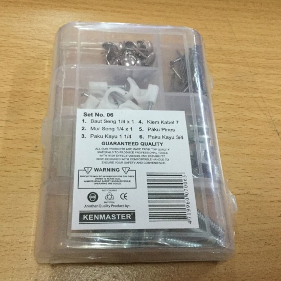 Kenmaster Accessory Set No 06 Paku Kayu Baut Seng Klem Pines Kabel Kenmaster Accessory Set No 06 Paku Kayu Baut Seng Klem Pines Kabel