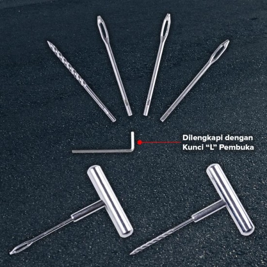 Kenmaster KM-602 Alat Tambal Ban Besi Tire Repair Kit 7Pcs