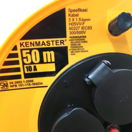 Kenmaster Kabel Roll 50 Meter 10A SNI - Kabel Rol 4 lubang 50m Kenmaster Kabel Roll 50 Meter 10A SNI - Kabel Rol 4 lubang 50m