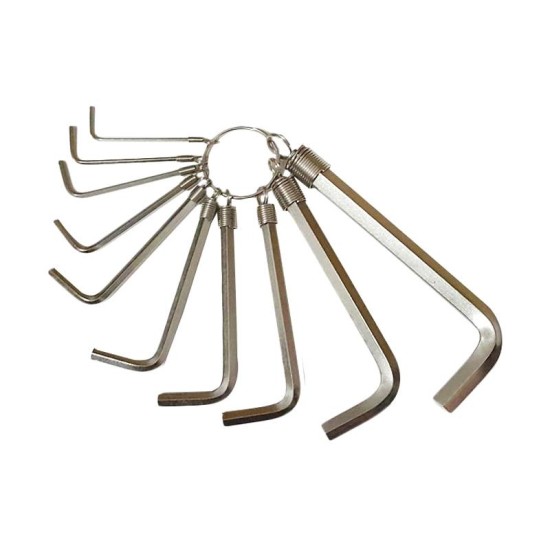Kenmaster Kunci L Set 10 Pcs - Hexagon Key Wrench Set Chrome Kenmaster Kunci L Set 10 Pcs - Hexagon Key Wrench Set Chrome