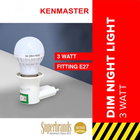 Kenmaster Lampu Tidur Dim Night 3W LED Kenmaster Lampu Tidur Dim Night 3W LED