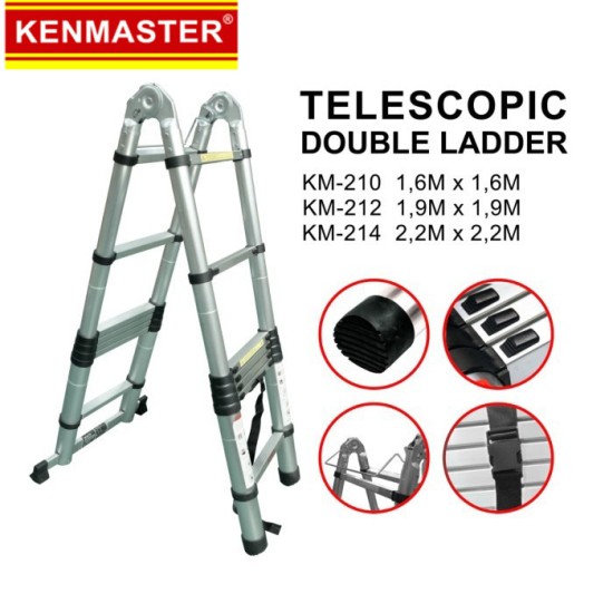 Kenmaster KM-210 Tangga Telescopik Lipat Double Telescopic 1.6M+1.6M Kenmaster KM-210 Tangga Telescopik Lipat Double Telescopic 1.6M+1.6M