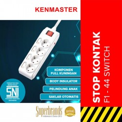 Kenmaster DX404 Stop Kontak 4 lobang F1-44 Dengan Proteksi Overheat