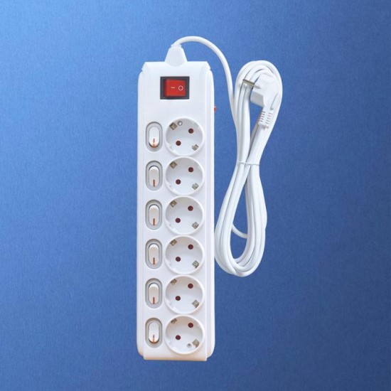 Kenmaster F1-66 DX604 Stop Kontak 6 Lubang On Off Kenmaster F1-66 DX604 Stop Kontak 6 Lubang On Off