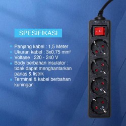 Kenmaster F1 Stop Kontak 4 Lubang Switch Kenmaster F1 Stop Kontak 4 Lubang Switch