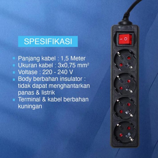 Kenmaster F1 Stop Kontak 4 Lubang Switch Kenmaster F1 Stop Kontak 4 Lubang Switch