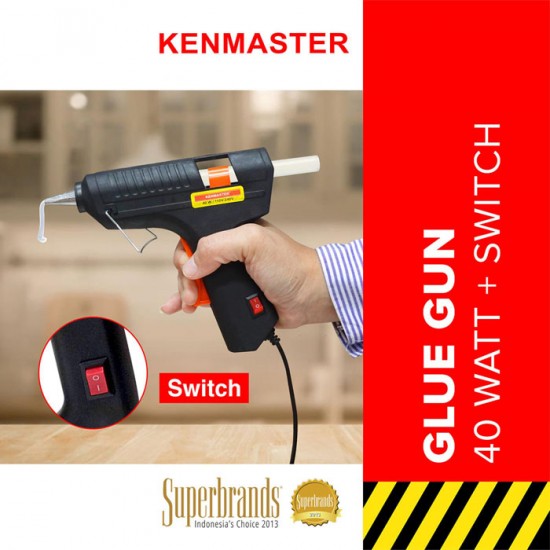 Kenmaster KM-KS40 Glue Gun 40Watt Switch On Off - Lem Tembak 40 Watt
