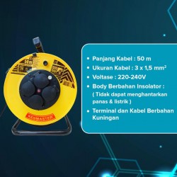 Kenmaster Kabel Roll 50 Meter 10A SNI - Kabel Rol 4 lubang 50m Kenmaster Kabel Roll 50 Meter 10A SNI - Kabel Rol 4 lubang 50m