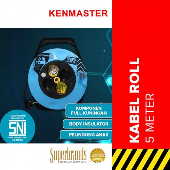 Kenmaster Kabel Roll 4 Lubang 5 Meter Kenmaster Kabel Roll 4 Lubang 5 Meter