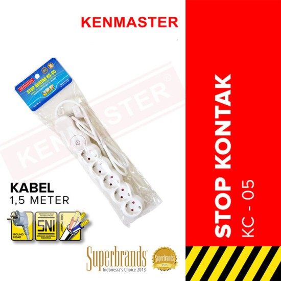 Kenmaster KC-05 Stop Kontak 5 Lubang Sambungan Kabel Kenmaster KC-05 Stop Kontak 5 Lubang Sambungan Kabel
