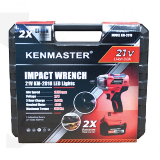 Kenmaster KM-2018 Cordless Impact Wrench 21V Alat Pembuka Baut 2 Baterai Kenmaster KM-2018 Cordless Impact Wrench 21V Alat Pembuka Baut 2 Baterai