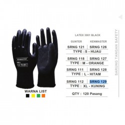Kenmaster KM-3001 KM3001 Sarung Tangan Pelindung Safety Hitam