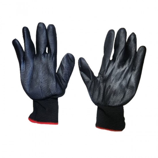 Kenmaster KM-517BL Sarung Tangan Kain Karet Hitam Serbaguna Sepasang