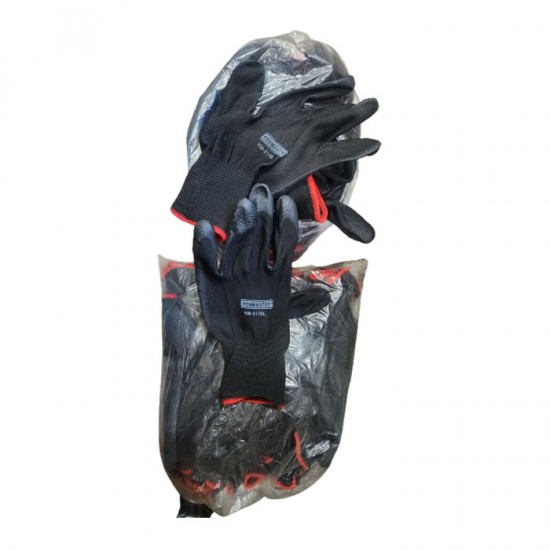 Kenmaster KM-517BL Sarung Tangan Kain Karet Hitam Serbaguna Sepasang