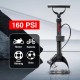 Kenmaster KM-5237B Pompa Sepeda Tabung Hitam Meteran Pijakan Kaki Kenmaster KM-5237B Pompa Sepeda Tabung Hitam Meteran Pijakan Kaki