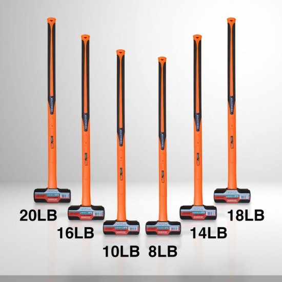 Kenmaster Palu Batu 2-20 LBS Gagang Orange Fiber Sledge Stoning Hammer