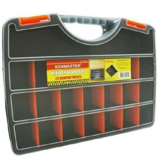 Kenmaster Mini Box With Handle 23 Compartment - Mini Tool Box 23 Slot Kenmaster Mini Box With Handle 23 Compartment - Mini Tool Box 23 Slot